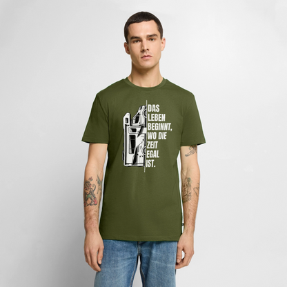 Camping ist Zeitlos - Herren Camping T-Shirt - Wohnmobil - Khaki