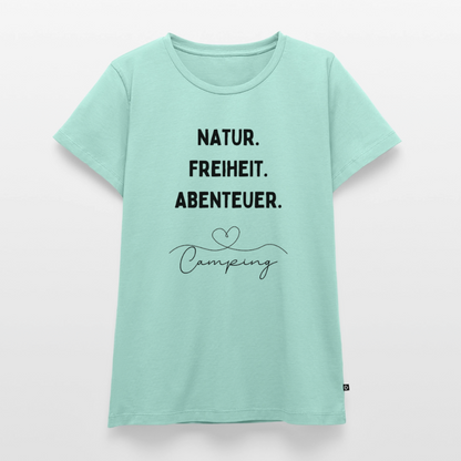 Natur Freiheit Abenteuer - Damen Camping T-Shirt - Mint 