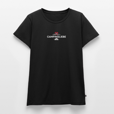 Wohnwagen Campingliebe - Damen Camping T-Shirt - Schwarz