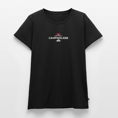 Wohnwagen Campingliebe - Damen Camping T-Shirt - Schwarz