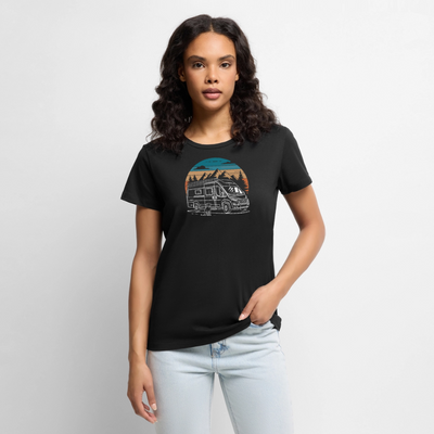Vanlife mit Hund - Damen Camping T-Shirt - Schwarz