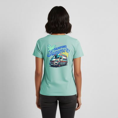 Camping Summer - Damen Camping T-Shirt - Mint 