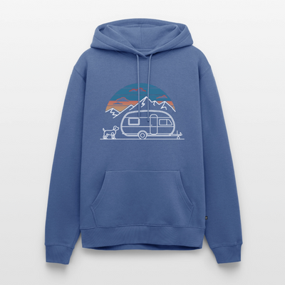 Wohnwagen mit Hund - Herren Camping Hoodie - Taubenblau