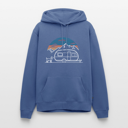 Wohnwagen mit Hund - Herren Camping Hoodie - Taubenblau