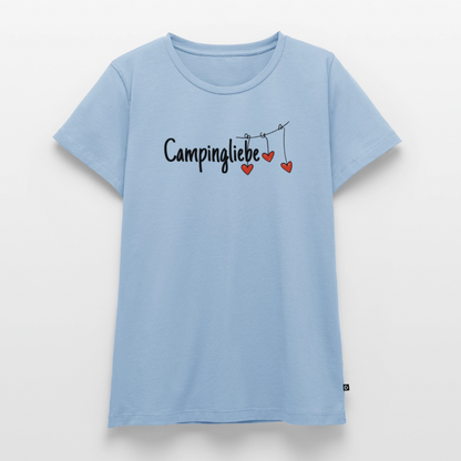 Campingliebe - Damen Camping T-Shirt - Hellblau