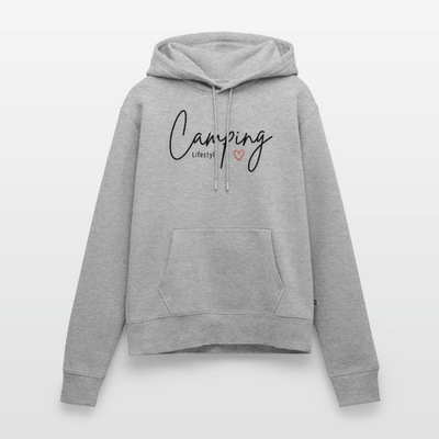 Camping Lifestyle Liebe - Damen Camping Hoodie - Grau meliert