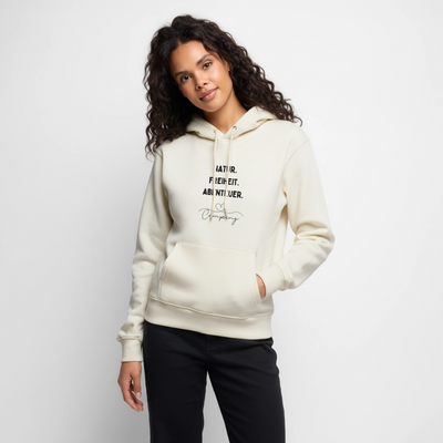 Natur Freiheit Abenteuer - Damen Camping Hoodie - Naturweiß