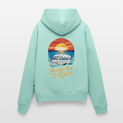 SPOD - Freiheit hat 2 Räder - Damen Camping Hoodie - Wohnwagen - Mint 