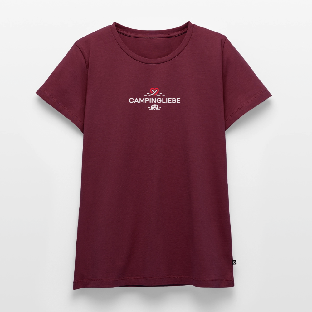 Wohnwagen Campingliebe - Damen Camping T-Shirt - Burgunderrot
