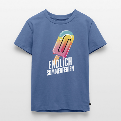 Endlich Sommerferien - Kinder Camping T-Shirt - Taubenblau