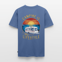 Camping my Lifestyle - Herren Camping T-Shirt - Taubenblau
