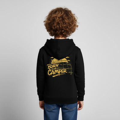 Born to be a Camper - Kinder Camping Hoodie - Schwarz