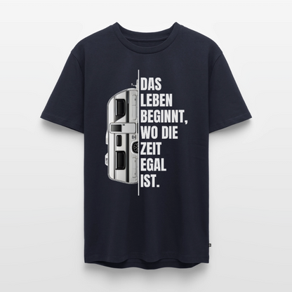 Camping ist Zeitlos - Herren Camping T-Shirt - Wohnwagen - Navy