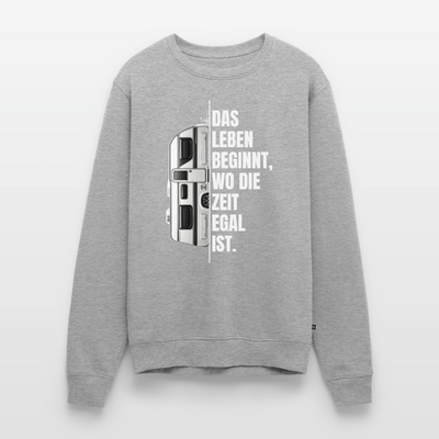 Camping ist Zeitlos - Herren Camping Sweatshirt - Wohnwagen - Grau meliert