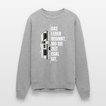 Camping ist Zeitlos - Herren Camping Sweatshirt - Wohnwagen - Grau meliert