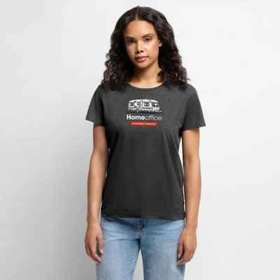 Wohnwagen Homeoffice - Damen Camping T-Shirt - Anthrazit meliert