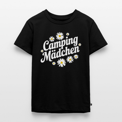 Camping Mädchen - Kinder Camping T-Shirt - Schwarz