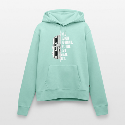 SPOD - Camping ist Zeitlos - Damen Camping Hoodie - Wohnwagen - Mint 