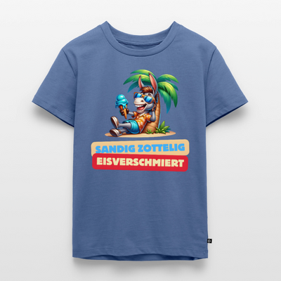 Sandig Zottelig Eisverschmiert - Kinder Camping T-Shirt - Taubenblau