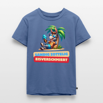 Sandig Zottelig Eisverschmiert - Kinder Camping T-Shirt - Taubenblau