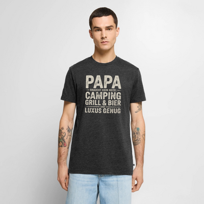 Väter sind Helden - Herren Camping T-Shirt - Anthrazit meliert