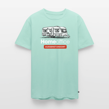 Wohnwagen Homeoffice - Herren Camping T-Shirt - Mint 