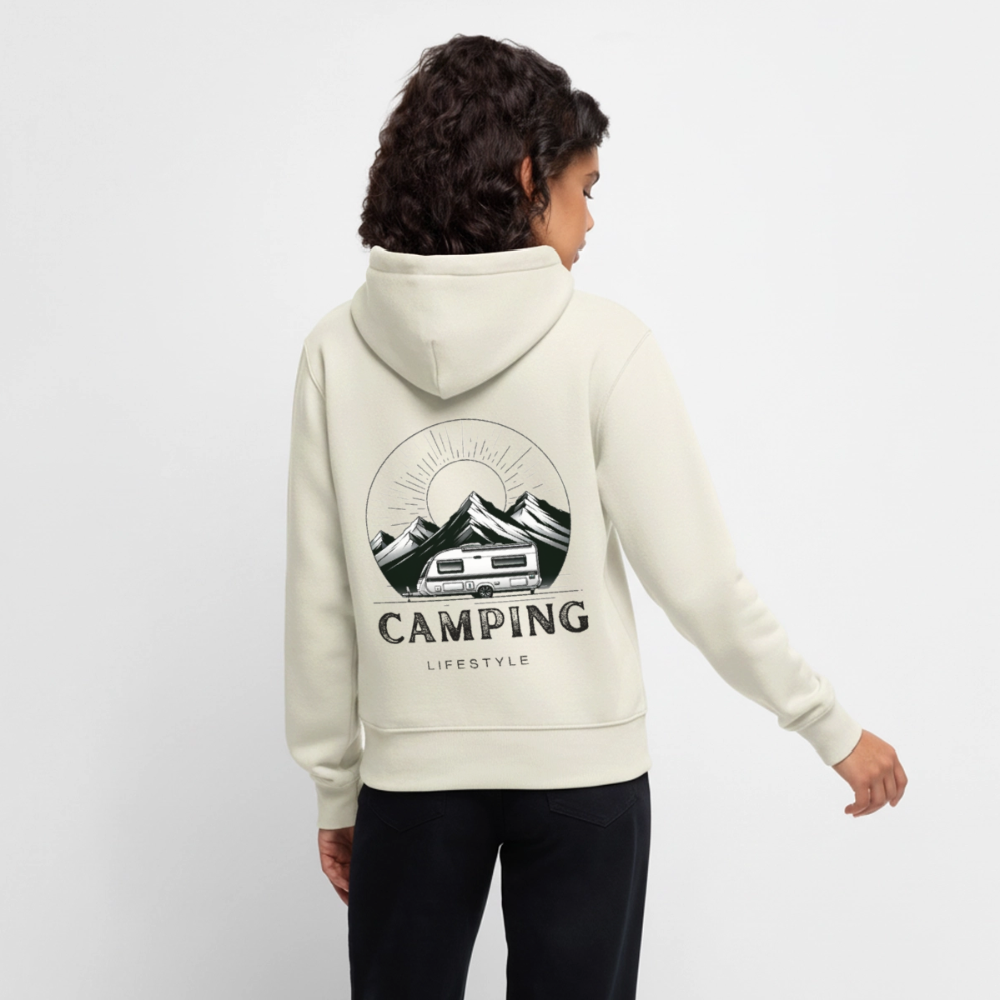 SPOD - Camping Lifestyle - Damen Camping Hoodie Wohnwagen - Naturweiß