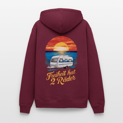 Freiheit hat 2 Räder - Herren Camping Hoodie - Wohnwagen - Burgunderrot