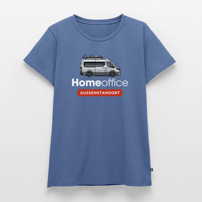Vanlife Homeoffice - Damen Camping T-Shirt - Taubenblau