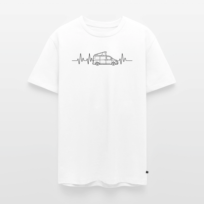 Herzschlag EKG Bulli - Herren Camping T-Shirt - Weiß