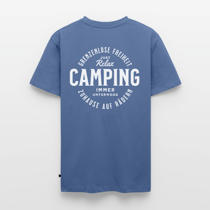 Grenzenlose Freiheit - Herren Camping T-Shirt - Taubenblau