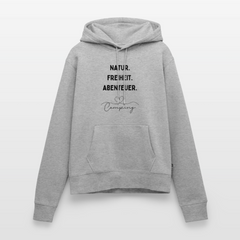 Natur Freiheit Abenteuer - Damen Camping Hoodie - Grau meliert