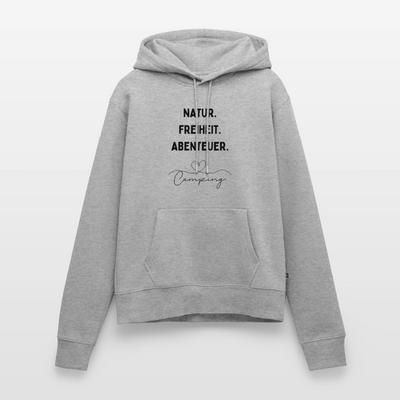 Natur Freiheit Abenteuer - Damen Camping Hoodie - Grau meliert