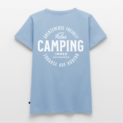 Grenzenlose Freiheit - Damen Camping T-Shirt - Hellblau