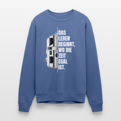 Camping ist Zeitlos - Herren Camping Sweatshirt - Wohnwagen - Taubenblau
