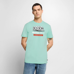 Wohnwagen Homeoffice - Herren Camping T-Shirt - Mint 