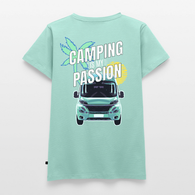 Camping Passion - Damen Camping T-Shirt - Mint 