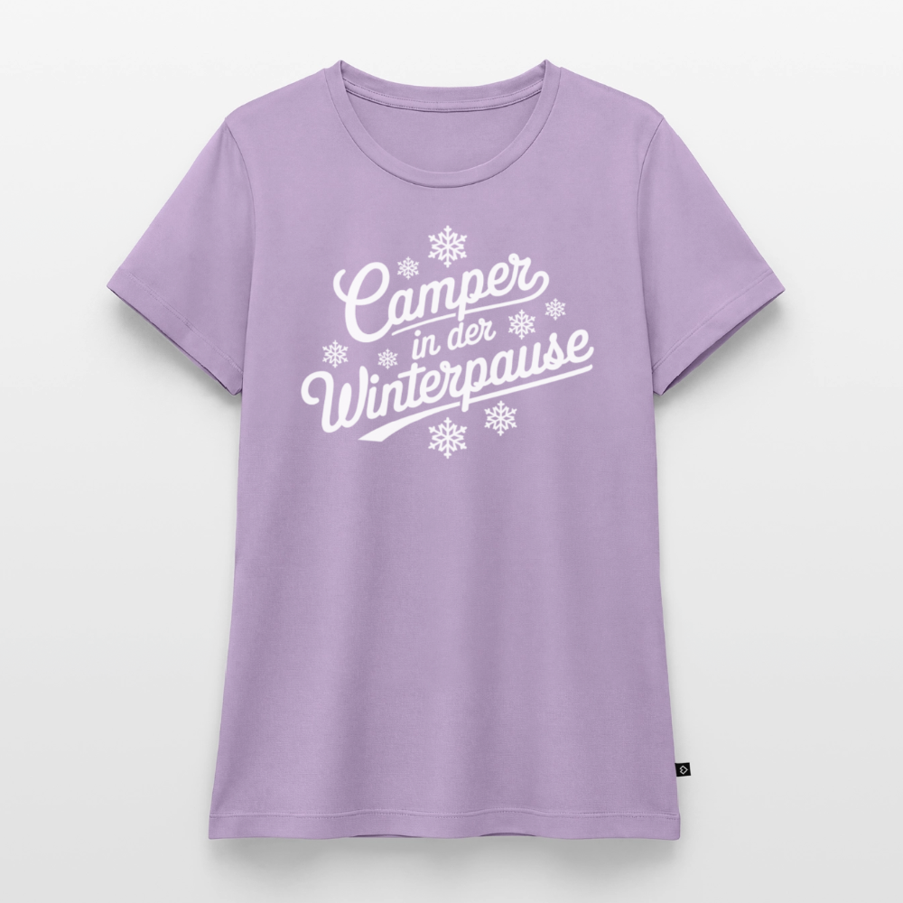 Camper im Winter - Damen Camping T-Shirt - Lavendel