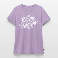 Camper im Winter - Damen Camping T-Shirt - Lavendel