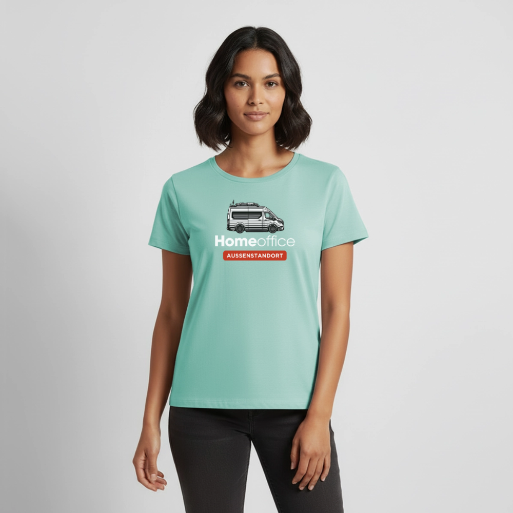 Vanlife Homeoffice - Damen Camping T-Shirt - Mint 