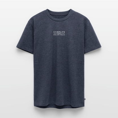 Camplife statt Midlife Crisis - Herren Camping T-Shirt - Jeansblau 