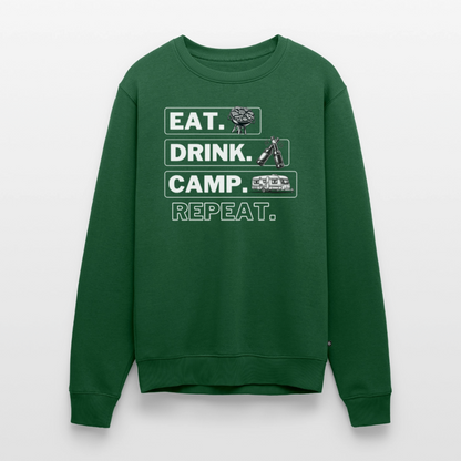 Camping Kreislauf - Herren Camping Sweatshirt - Wohnwagen - Flaschengrün