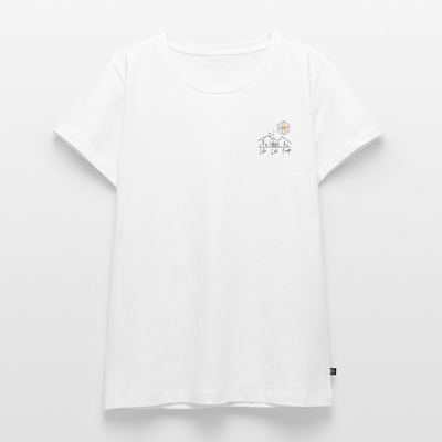 Lebe Liebe Campe - Damen Camping T-Shirt - Brust - Weiß