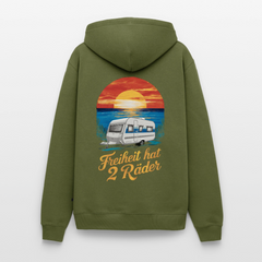 Freiheit hat 2 Räder - Herren Camping Hoodie - Wohnwagen - Khaki