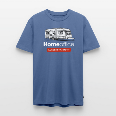 Wohnwagen Homeoffice - Herren Camping T-Shirt - Taubenblau