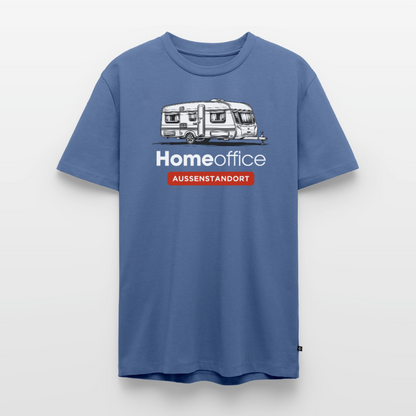 Wohnwagen Homeoffice - Herren Camping T-Shirt - Taubenblau