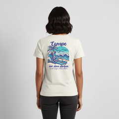 Campe Jetzt - Damen Camping T-Shirt - Naturweiß