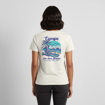 Campe Jetzt - Damen Camping T-Shirt - Naturweiß