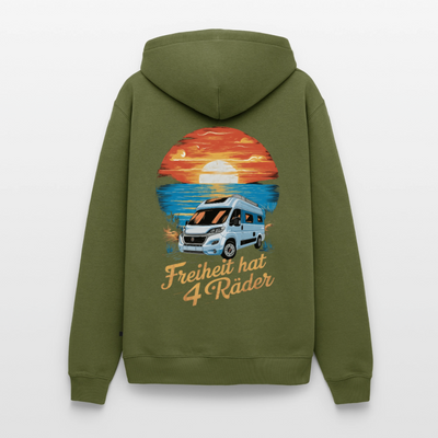 Freiheit hat 4 Räder - Herren Camping Hoodie - Vanlife - Khaki