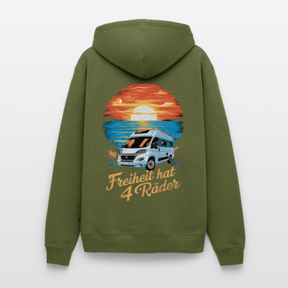 Freiheit hat 4 Räder - Herren Camping Hoodie - Vanlife - Khaki